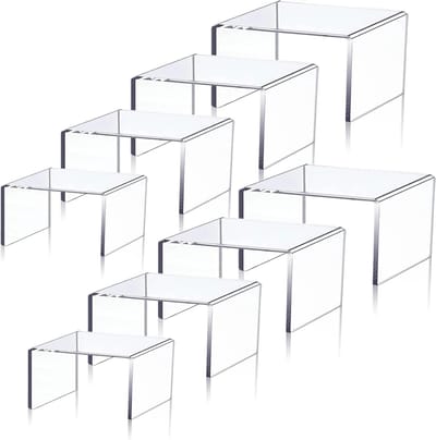 Set van 8 Heldere Acryl Display Steunen voor Cupcakes, Candy Bar en Figuren - Transparante Showcase voor Feestjes en Evenementen