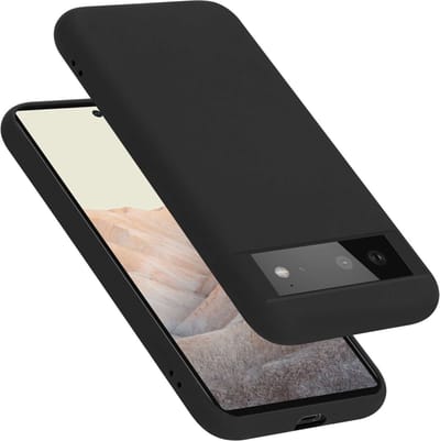 Cadorabo Hoesje geschikt voor Google PIXEL 6 in LIQUID ZWART - Beschermhoes gemaakt van flexibel TPU silicone Case Cover