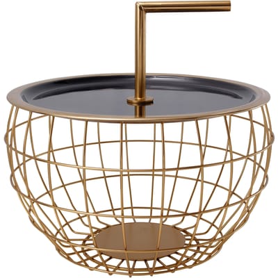 Hearthome & Living - Bijzettafel Nouk - Zwart/Goud - 38x38x23,5cm (LxBxH)