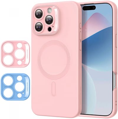 ESR Cloud Soft HaloLock Hoesje Geschikt voor Apple iPhone 16 Pro - Compatibel met MagSafe en HaloLock - Siliconen Back Cover - Magnetische Beschermhoes - Roze