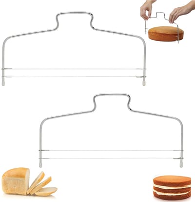 2 stuks - Dubbelzijdige taartsnijder - taartsnijder - taartuitsteker - broodsnijder - boter- en kaassnijder - broodvormpje - perfect voor bakfeestjes en speciale gelegenheden, snijdt gelijkmatige plakken taart en kaas - 31.8cm*6cm