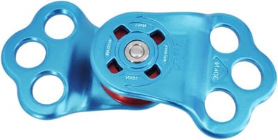 Touwkatrollen - Klimuitrusting - Valbeveiliging - 30 KN Robuust - 14 mm touw - Blauw