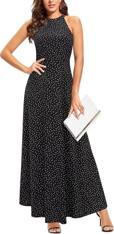 Maxi-jurk dames zomer bloemen halterhals sexy party bruiloft lange jurk