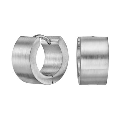 Traveller Oorringen - Oorbellen - Unisex - Mat Zilver - Ring - Edelstaal - Ø 14 mm - Oorstekers - 166363