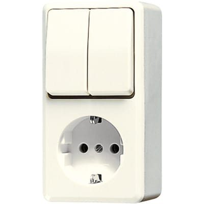 Jung Ap600 Gecombineerde Schakelaar Stopcontact Opbouw - 675A
