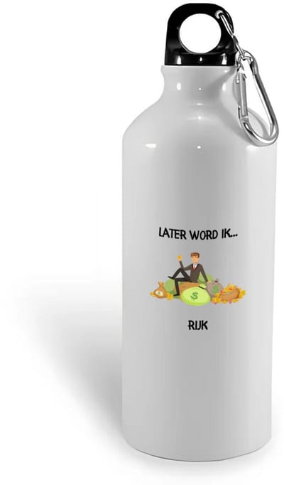 Hacebo® - Later word ik rijk waterfles - Geld - Geld verdieners - Miljonair - cash - water fles - 400ML