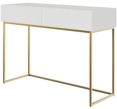 Kaptafel met 2 laden en gouden poten - make-uptafel voor elke schoonheidshoek