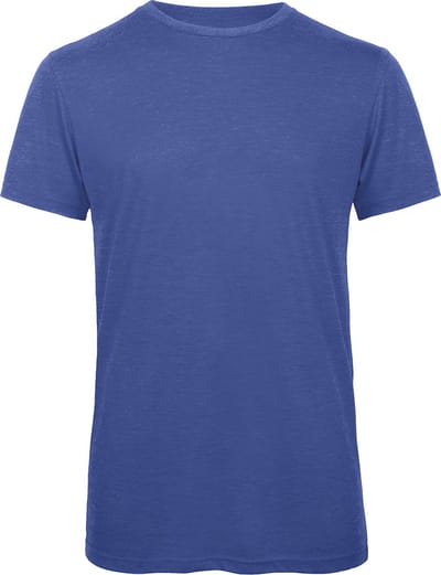 T-shirt met ronde hals 'Triblend men' B&C Collectie Heather Kobaltblauw - S