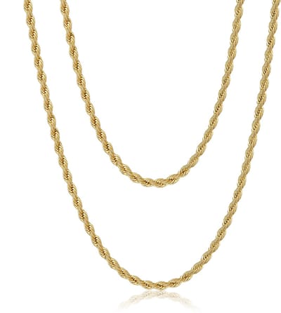 Ketting voor heren, roestvrij staal, gedraaid, zilver, collier ketting, 2/2,5/3/4 mm breed, 45/50/55/60/70 cm