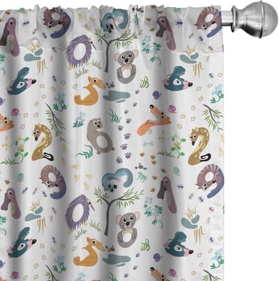 ABAKUHAUS Woudgordijnen – 2x75x175 cm – Mikrofaser Meerkleurig