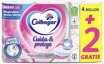 Toiletpapier met Odor Block Technologie, 3-laags, 4 + 2 Rollen, Wit met Talkgeur
