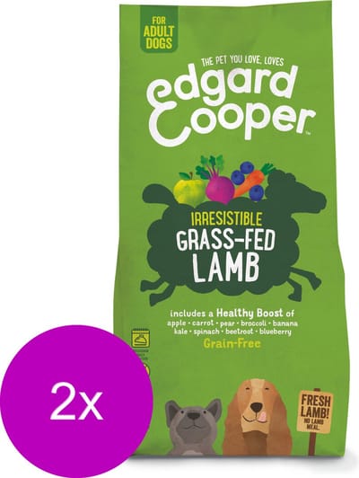 Edgard & Cooper Irresistible Grass-Fed Lamb Adult Lam&Appel&Wortel - Hondenvoer - 2 x 12 kg