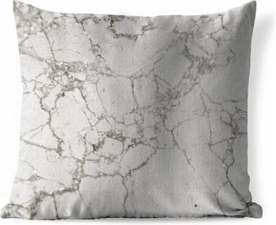 Sierkussen Buiten - Marmer - Patronen - Grijs - 60x60 cm - Weerbestendig