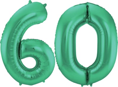 Folat Verjaardag Leeftijd folieballon - 60 jaar - groen - 86 cm - cijferballon groot