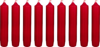 Cactula korte dinerkaarsen - 9 stuks - Antiek Rood - 2,1 x 12 cm - Brandtijd 5 uur