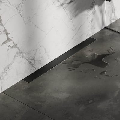 Brauer Douchegoot met multifunctioneel rooster en flens voor wandmontage 7 x 70 mat zwart