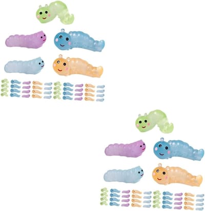 Worm Beeldjes - Mini Ornament - Tuin Decoratie - Hars Materiaal - 100 Stuks - Diverse Kleuren