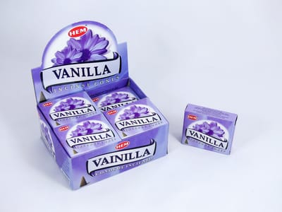 HEM Wierook Kegels / Cones - Vanille / Vanilla - Voordeelbox (12 Pakjes / 120 Kegels)