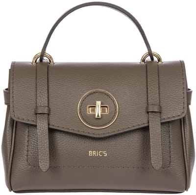 BRIC'S Leren schoudertas handtas Gondola Ninfea Bag Swamp Taupe