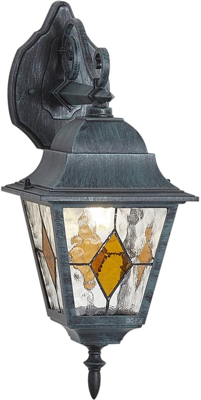 QAZQA antigua down - Klassieke Lantaarn voor buiten - 1 lichts - L 25.5 cm - Zwart - Buitenverlichting