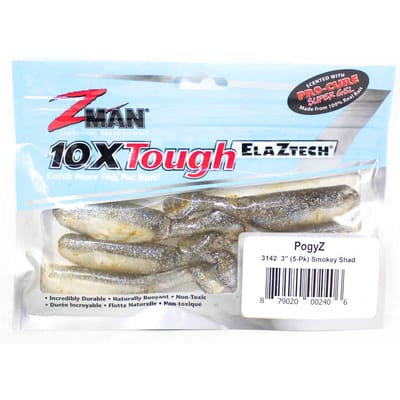 Zman Soft Lure PogyZ 3 Inch 5 per Pakje Smokey Shad (2406)