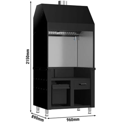 GGM Gastro Neutralelement für Holzkohle- / Gasgrill BERLIN - 960mm - Schwarz