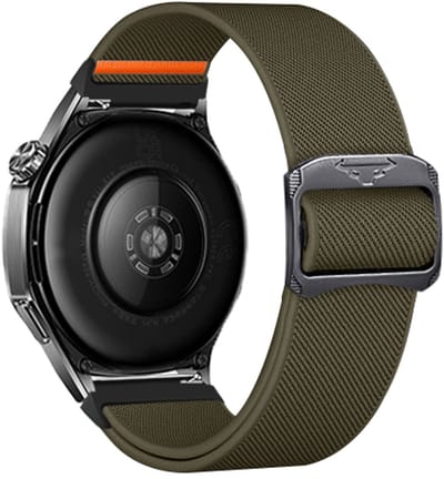 Stravo 20mm Nylon Verstelbare Bandje – Geschikt voor Samsung Galaxy Watch 7 / 6 / 5 / 4 – Sterk & Stoer Elastisch Gevlochten Horlogeband – Compatibel met Garmin Vivoactive 6 / 5 / 3, Forerunner 245, Venu SQ 2, Vivomove & Huawei – Groen