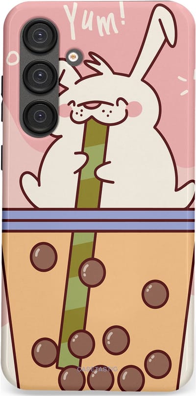 Casetastic Hoesje Geschikt voor Samsung S25 Plus - Stijlvolle Beschermende Duo-layer Case - Bubble Tea Genot