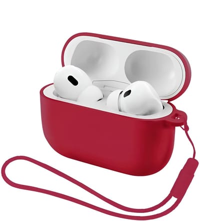 Studio Air® Airpods Hoesje Pro 3 Siliconen Case - Bordeaux Rood - Soepel Airpod Hoesje voor Airpods Pro 3 (model 2025)