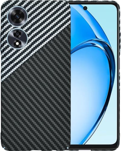 Hoesje geschikt voor Oppo A60 4G - Techsuit Carbonite FiberShell Carbon Back Cover - Wit/Zwart