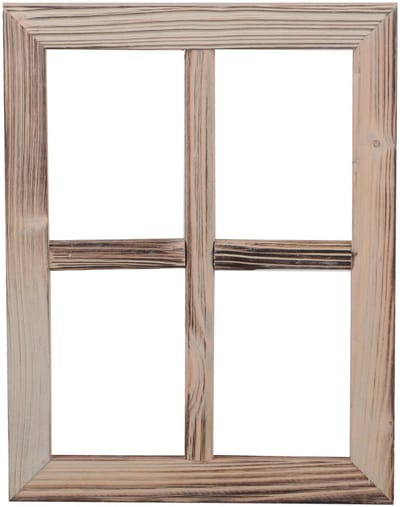 UNUS® Houten raam decoratief venster grijs 35x27x1,5 cm rustieke wanddecoratie