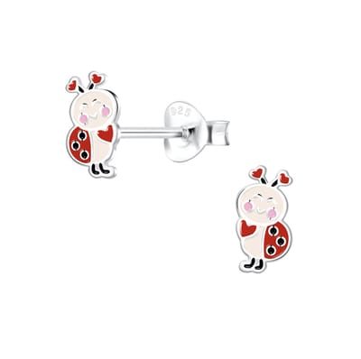 WeLoveSilver - zilveren oorstekers - lieveheersbeestje - meisjes