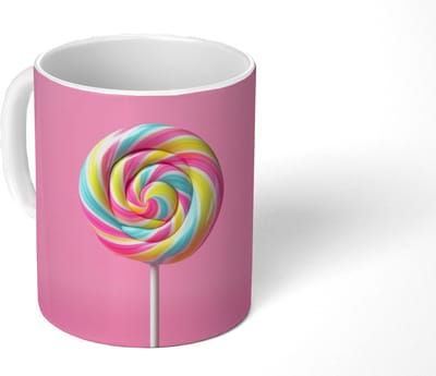 Mok - Koffiemok - Lolly - Roze - Snoep - Zoet - Mokken - 350 ML - Beker - Koffiemokken - Theemok