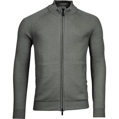 Thomas Maine Vest Ribbed Cardigan Zip Mid Grey Melange / male
