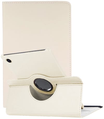 Hoes - Geschikt voor Samsung Galaxy Tab A9 - 360 Graden Draaibare Hard Cover Case - Tablet Hoesje Draaibaar - Wit
