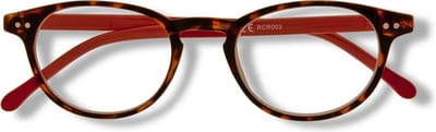 Noci Eyewear RCR003 Boston leesbril +1.00 - Demi montuur, rode poten