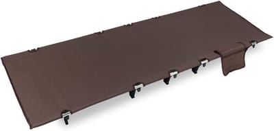 Opvouwbaar Campingbed - Vouwend Kampeerbed Lichtgewicht - Kamperen en Reizen - Robuust Aluminium Frame - 187 x 60 cm - Bruin