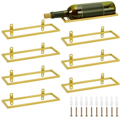 Dailygoods- Wijnrek Wandgemonteerd - Duurzaam Ijzeren Wijnrek - Wijnflessenhouder - Wandwijnrek - Elegant Design - Afmetingen 26 x 9 x 0,8 cm