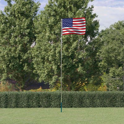 vidaXL - Vlag - met - vlaggenmast - Verenigde - Staten - 5,5 - m - aluminium
