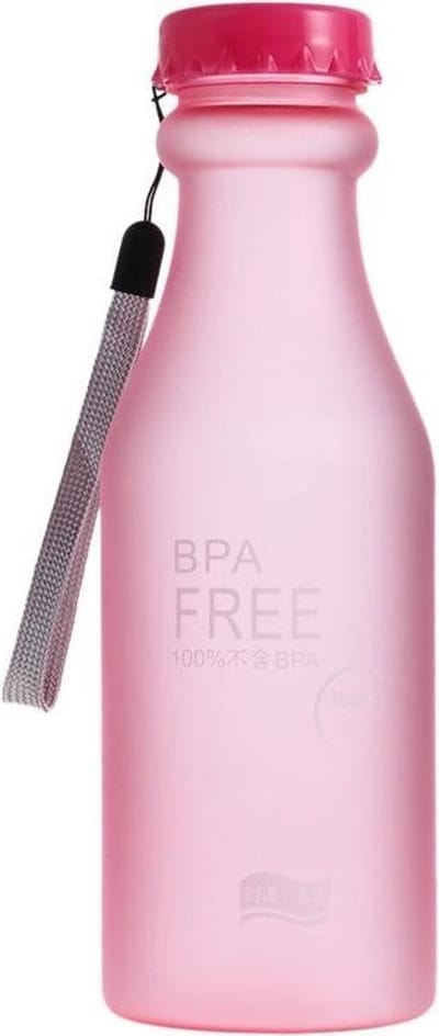 2 st. Lekvrije Drinkfles 550 ml - BPA Vrije Waterfles - Herbruikbare Drinkfles - Vaatwasserbestendig - Roze