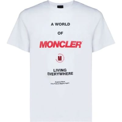 T-shirt décontracté à manches courtes avec imprimé lettres Moncler Printemps/Été 22 Hauts pour hommes 8C00024829H8001 L white