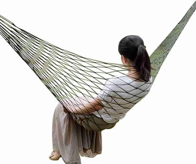 Hangmat voor Buiten - Kampeerhangmat Net - Ontspannen in de Natuur - Sterke Nylon Constructie - 240x80 Cm - Blauw