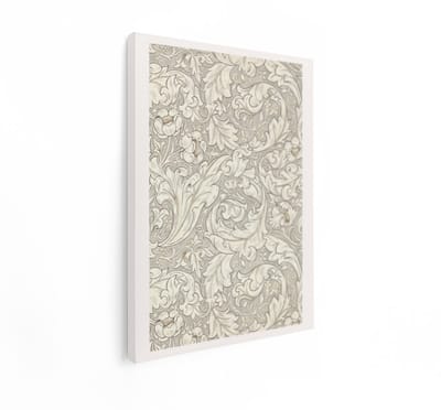 Artaza Canvas Schilderij Vintage Bloemen - 30x40 cm - Wanddecoratie Sierlijk Patroon - Muurdecoratie Brocante - Schilderijen Op Canvas