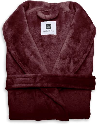 ZoHome Cara Badjas Lang - Fleece - Maat XL - Mahogany Red