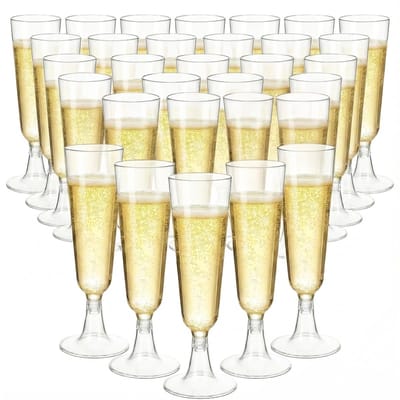 Dailygoods- Champagneglazen 50 Stuks - Plastic - Champagneflutes - Feest - Wegwerp - Lichtgewicht - Fluitjes