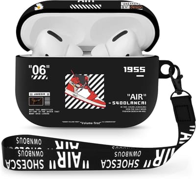 Schattige Astronaut Telefoonhoes voor AirPods Pro & Pro 2, Schokbestendige TPU Beschermhoes met Sleutelkoord