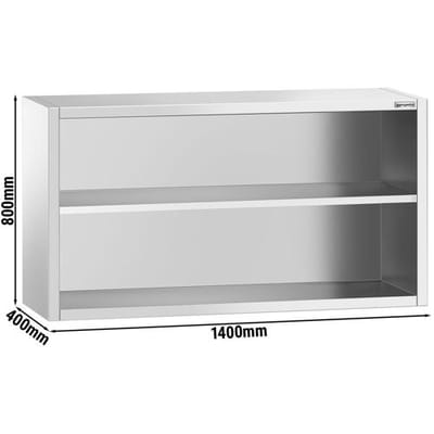 GGM Gastro Edelstahl Wandhängeschrank PREMIUM - 1400x400mm - ohne Schiebetür - 800mm hoch