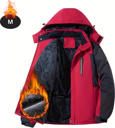 Livano Skipak - SkiBroek - Skijas - Ski Suit - Wintersport - Heren - Winter - Warm Fleece - Rood - Maat M