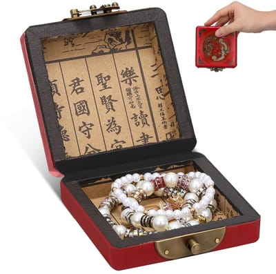 Dailygoods- Sieradenkistje Houten - Antiek Sieradendoosje - Sieradenorganizer - Vintage Decoratie - Cadeau voor Heren - Multifunctioneel Aandenken - Sieradendoos
