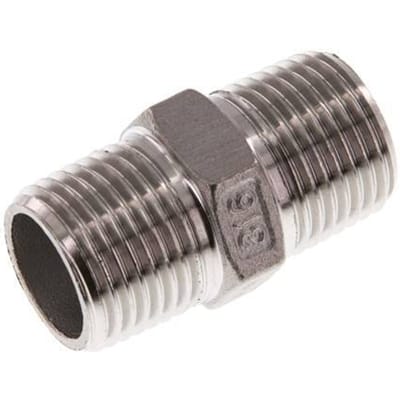 R 1/2'' RVS Borstnippel 16 Bar [2 Stuks]